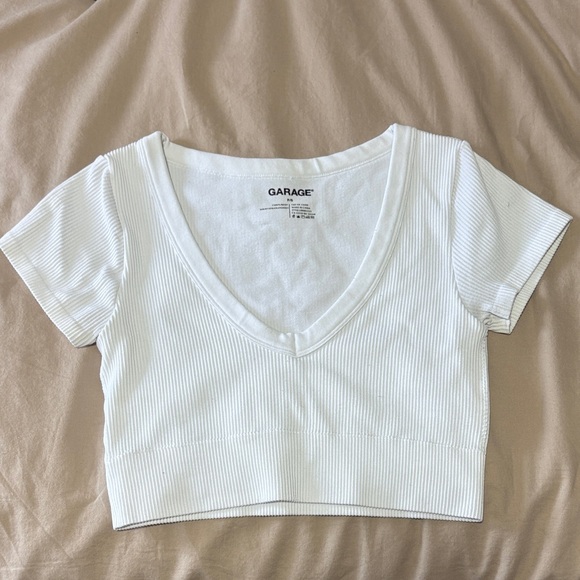 Garage Tops - Garage Classic White Ribbed Crop Top